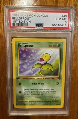1999 Pokemon Jungle 1st Edition #49 Bellsprout PSA 10 - Image 1