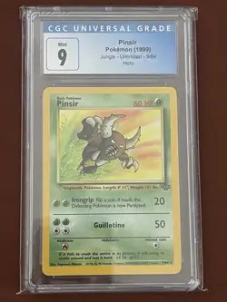 Pokemon TCG CGC 9 Pinsir Jungle Unlimited Holo Rare 9/64 English 1999 - Image 1