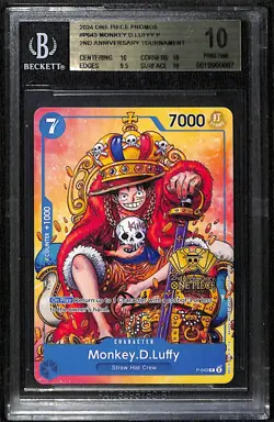 One Piece Monkey.D.Luffy 2nd Anniversary Stamped Promo P-043 BGS 10 - Image 1