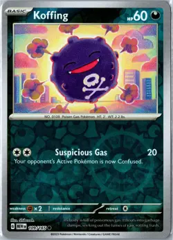 Pokemon Card - Koffing 151 109/165 Common Reverse Holo Near Mint - Image 1