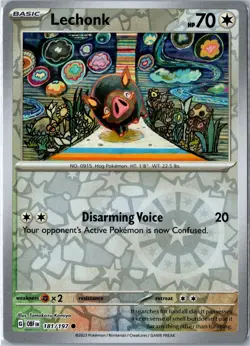Lechonk 181/197 Obsidian Flames Common Reverse Holo Near Mint - Pokemon Card - Image 1