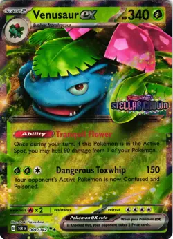 Miscellaneous Cards & Products #001/142 Venusaur ex (Stellar Crown Stamp) - Image 1