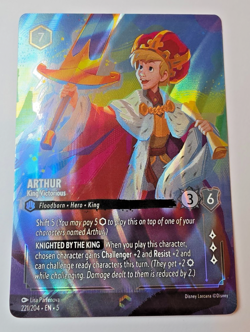 Disney Lorcana Shimmering Skies Enchanted Arthur King Victorious Card 221/204 - Image 1