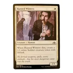 MTG Guilds of Ravnica Hunted Witness Magic 2018 David Palumbo Common 015/259 NM - Image 1