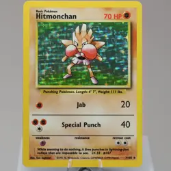 Pokemon TCG - Hitmonchan 7/102 Base Set Holo Rare WOTC 1999 - LP - Image 2