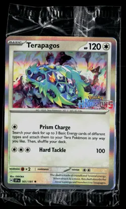 Terapagos 161/191 Surging Sparks Rare Pokemon Horizons STAMP - Image 1