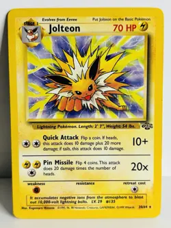 Jolteon 20/64 Jungle Pokemon Card WOTC - Image 1