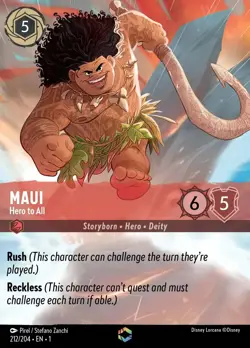 2023 DISNEY LORCANA EN 1-THE FIRST CHAPTER 212 MAUI - HERO TO ALL ENCHANTED - Image 3