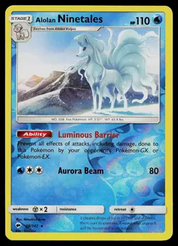 Pokemon Card - Alolan Ninetales Burning Shadows 28/147 Reverse Holo Rare - Image 1