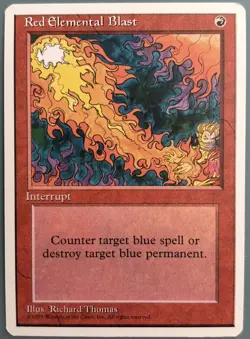 MTG Red Elemental Blast Ice Age Near Mint Vintage Old School Magic Card REB - Image 1