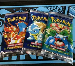 X3 Pokemon Base Set Booster Packs Sealed CUSTOM ART (read description) - Image 1