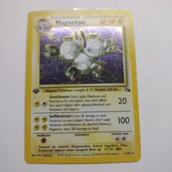 1999 Pokemon Fossil 1st Edition #11/62 Magneton Holo MP - Image 1