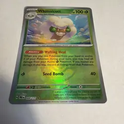 Pokemon TCG Whimsicott Master Ball Holo Prismatic Evolutions 008/131 - Image 1