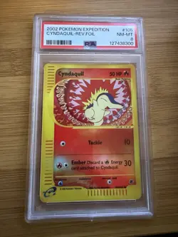 2002 Pokemon Cyndaquil #105 Expedition Reverse Holo PSA 8 NM-MT Rare - Image 1