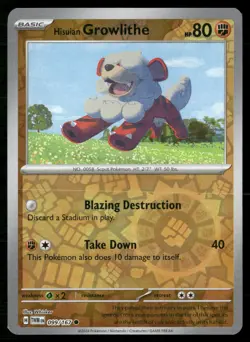 Hisuian Growlithe 099/167 Common Twilight Masquerade Pokemon Reverse Holo NM - Image 1