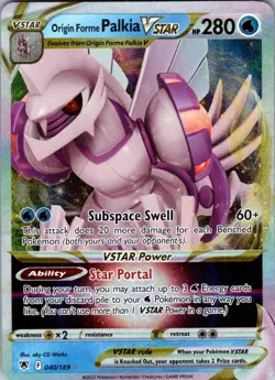 ORIGIN FORME PALKIA VSTAR 040/189 HOLO VSTAR RARE ASTRAL RADIANCE POKEMON NM/M - Image 1