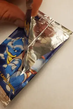 Pokemon TCG Base Set Empty Booster Pack Wrapper Blastoise Artwork - Image 3