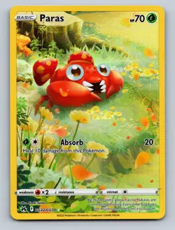 Pokemon TCG Paras Holo Ultra Rare SWSH: Crown Zenith: Galarian Gallery GG32/GG70 - Image 1