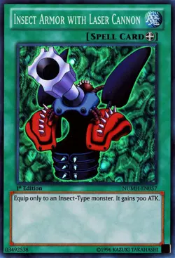 YuGiOh Insect Armor with Laser Cannon [NUMH-EN057] Super Rare Lightly Played 1st - Image 1