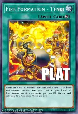 YUGIOH RA04-EN201 Fire Formation - Tenki Platinum Secret Rare 1st Edition NM - Image 1