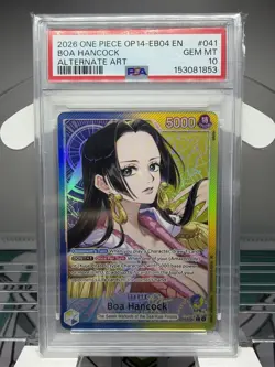 One Piece TCG PSA 10 Boa Hancock Alternate Art Leader English OP14-041 - Image 1