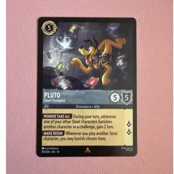 Disney Lorcana TCG Pluto-Steel Champion Character Card Regular Standard 191/204 - Image 1