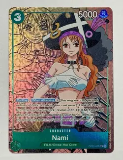 One Piece TCG Nami - Alt Art OP02-036 Texturized Foil Paramount War English Card - Image 1