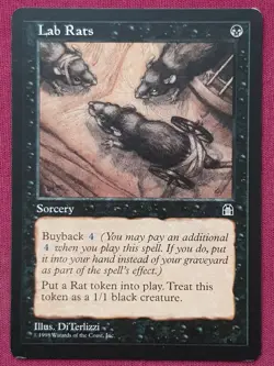 Magic The Gathering STRONGHOLD LAB RATS black card MTG - Image 1