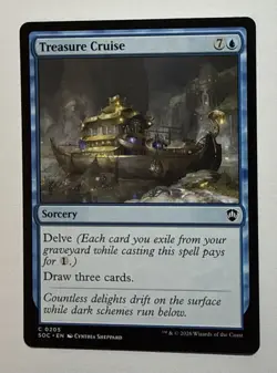 Treasure Cruise 205 SOC Commander: Secrets of Strixhaven Magic MTG NM - Image 1