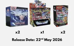 PRESALE Chaos Rising Pokemon Center Bundle 1x Booster Box, 2x Bundles, 2x PC ETB - Image 1