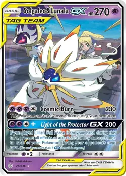 Pokemon Solgaleo & Lunala GX TAG TEAM Ultra Rare Holo 75/236 Sm-Cosmic Eclipse - Image 1