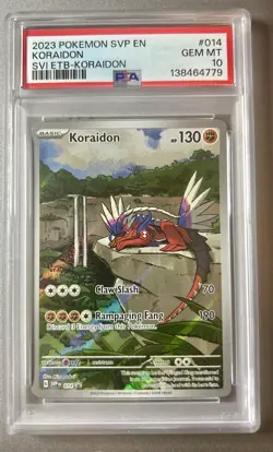 2023 Pokemon SVP en Koraidon #014 SVI ETB-Koraidon PSA 10 - Image 1