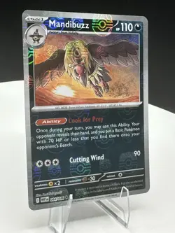 Mandibuzz Pokemon White Flare 064/086 Master Ball Pattern Holo SV NM - Image 3