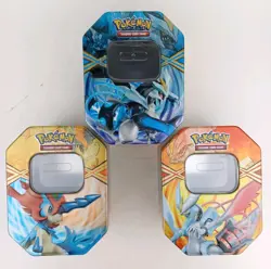 3 Pokemon 2013 Tins (empty) 1 each of Black Kyurem, White Kyurem, and Keldeo EX - Image 1