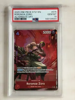 One Piece ST21-015 Roronoa Zoro Alt Art PSA 10 English Starter Deck 21 Alternate - Image 1