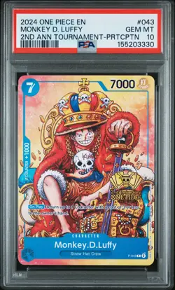 2024 ONE PIECE PROMOS #043 MONKEY D. LUFFY PSA 10 - Image 1