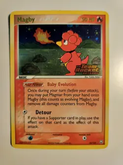 Pokemon Card Magby Team Rocket Returns 24/109 Rare Reverse Holo Stamped LP - Image 1