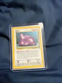 Ditto Pokemon Card 3/62 Holo Moderately Played Comes With Protector - Image 1