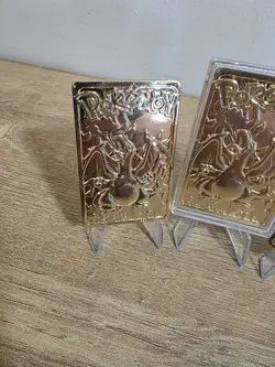Pokemon 1999 23k Gold Plated Charizard Trading Card Burger King Promo X3 - Lot - Image 3