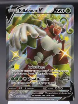 Rillaboom V SV105/SV122 - Shiny Full Art - Shining Fates Pokemon Card NM - Image 1