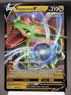 Rayquaza V 100/159 - Ultra Rare Holo - Crown Zenith Pokemon Card NM - Image 1
