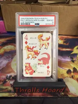 1998 Ponyta Rapidash Slowpoke Slowbro Televi-Kun Playing Card PSA 10 - Image 1