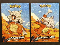 CUBONE X MAROWAK LOT - POKEMON CRYSTAL CARD COLLECTION CCG CRACKED HOLO - Image 1