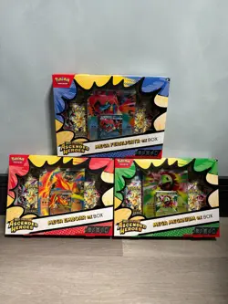 Ascended Heroes Mega EX Box Bundle x3 Pokemon - Meganium | Emboar | Feraligatr - Image 1