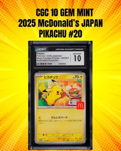 2025 Pokemon Japanese McDonald’s Pikachu #20 Promo CGC 10 Gem Mint Holo Slab 🔥 - Image 1