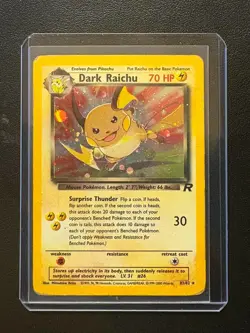 Pokemon TCG Dark Raichu 83/82 Team Rocket Holo Secret Rare 70 HP Stage MP - Image 1