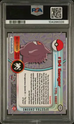 Pokemon 2000 Topps Chrome Gengar Spectra #94 PSA 9 Mint - Image 2