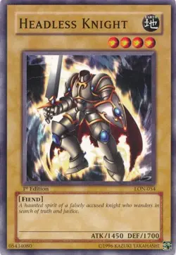 YuGiOh Headless Knight [LON-054] Common Lightly Played 1st Edition - Image 1