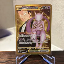 Team Rocket's Mewtwo ex 240/182 Destined Rivals Pokemon-Gold Hyper RareN/M -M - Image 1