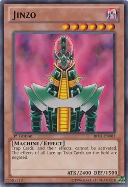 YuGiOh Jinzo [BP01-EN003] Rare Lightly Played 1st Edition - Image 1